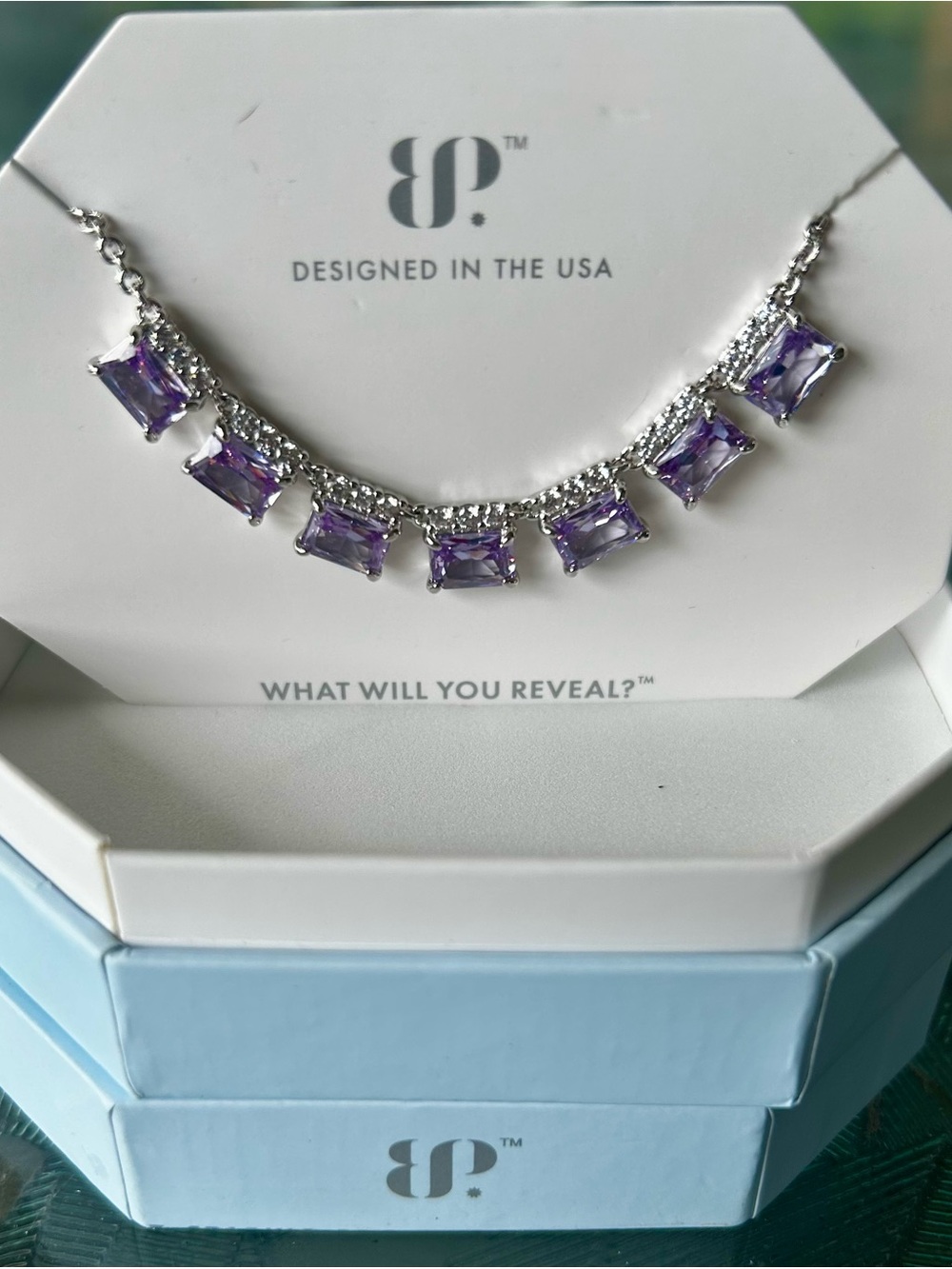 BP OG Lavender Topaz Cubic Zirconia. Rhodium Plating